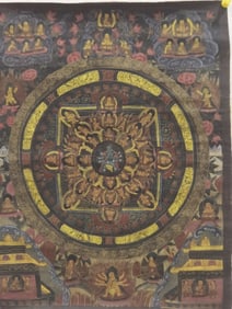 Vintage Chinese Tibetan Mandala Thangka