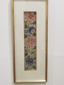 19th C. Chinese DaZi Style Floral Embroidery