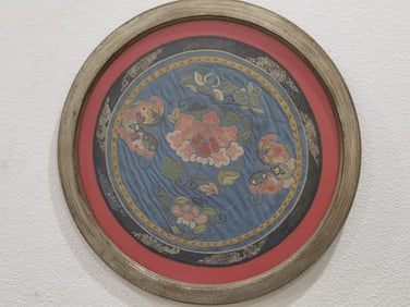 19th C. Chinese DaZi Style Floral Embroidery
