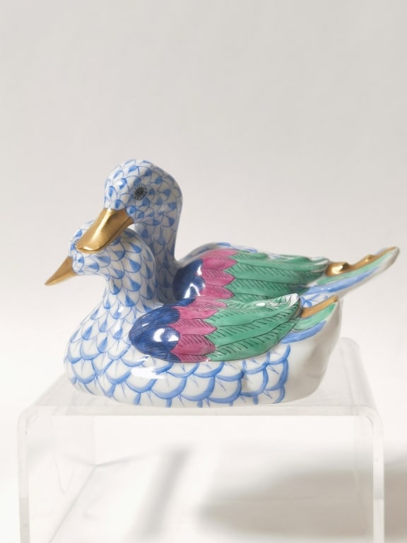 Herend Hungary Porcelain Blue Ducks Figurine (1 of 5)