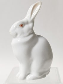 Herend Hungary Porcelain White Rabbit Figurine