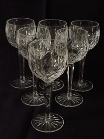 (6) Waterford Crystal Lismore Chardonnay Glasses