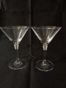 (2) Clear Martini Glasses
