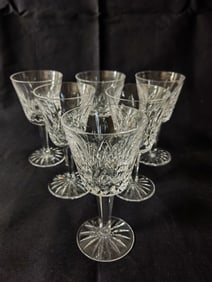 (6) Waterford Crystal Lismore Claret Wine Glasses