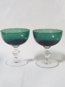 Pr. of Green Sherbet Glasses