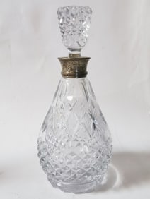 Silver Rim Clear Crystal Decanter