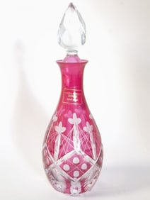 Small Laura Ashley Ruby Cut-to-Clear Decanter