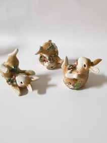(3) Fitz & Floyd Classics Porcelain Rabbits
