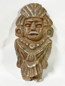 Antique Pre-Columbian Aztec Stone Carved Figurine