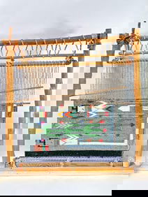Vintage Navajo Rug and Loom Folk Art