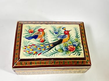 Vintage Persian Hand Made Wood Marquetry Jewelry B