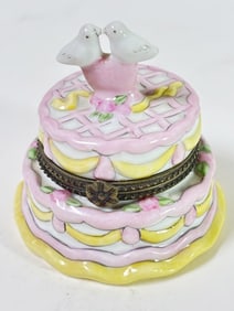 Vintage Cake Porcelain Trinket Box