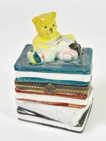 Vintage Books Porcelain Trinket Box