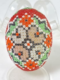 Vintage Native American Bead Covered Egg
