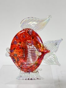 Vintage Murano Italy Red Art Glass Fish