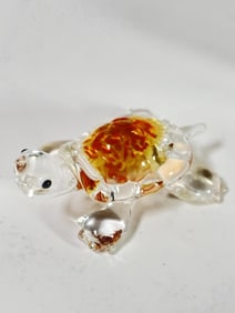 Vintage Lenox Amber Glass Turtle