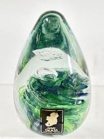 Vintage Kerry Glass Glitter Blue Green Swirl Paper