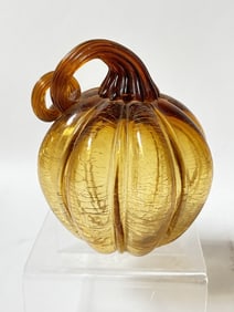 Vintage Amber Glass Pumpkin