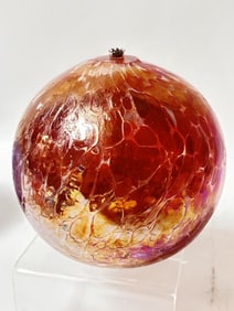Vintage Iridescent Amber and Purple Glass Fuse Lam