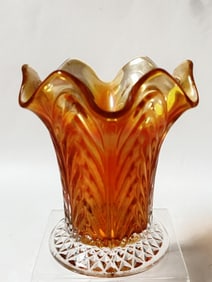 Vintage Fenton Drapery Art Glass Vase