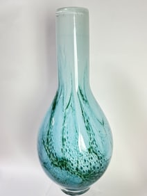 Vintage Murano Style Blue/Green Art Glass Vase