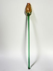 Vintage Mikasa Art Glass Orange Flower