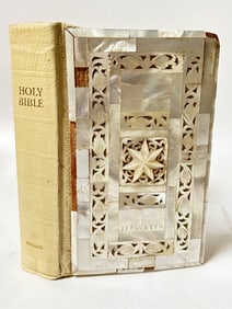 Vintage Mother-of-Pearl Cover Holy Bible