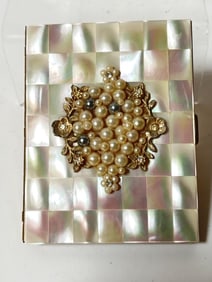 Vintage Morhill Mother-of-Pearl Cover Cigarette Bo