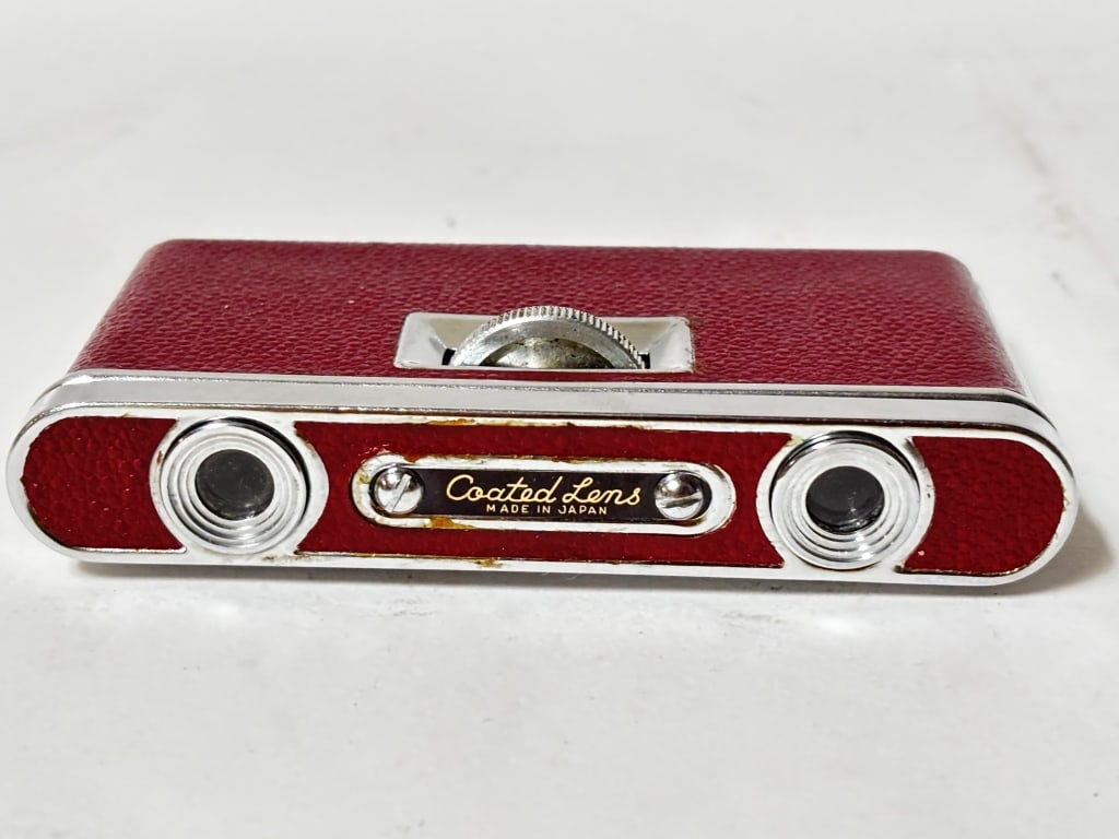 Vintage Cryston Coated Lens Red Box Binoculars: Vintage Cryston Coated Lens Red Box Binoculars, 1in by 4.25in