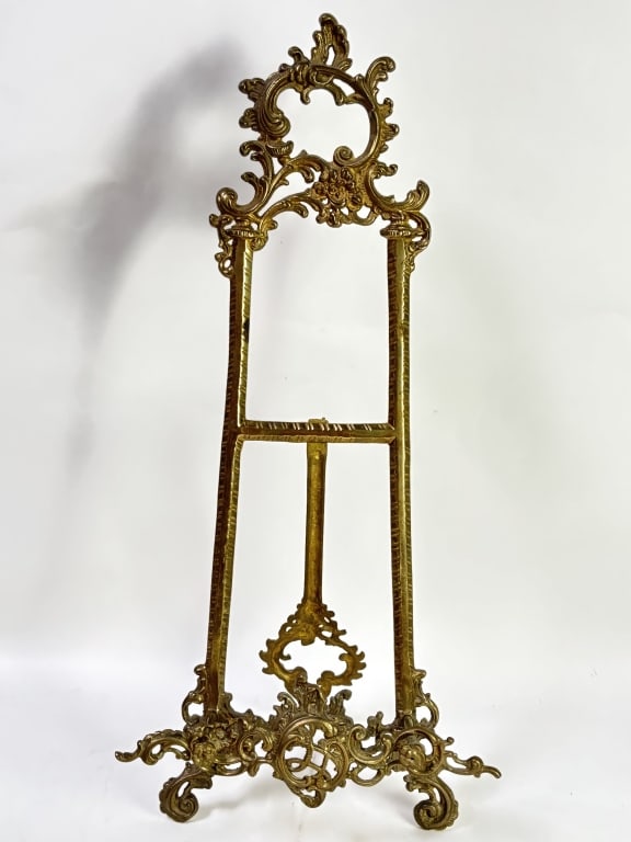 Large Vintage Brass Ornate Painting Stand (1 of 5)