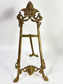 Large Vintage Brass Ornate Painting Stand