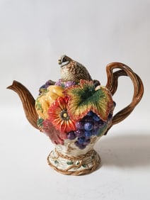 Vintage Fitz & Floyd Porcelain Autumn Teapot