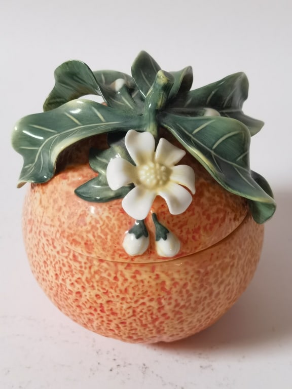 Vintage Fitz & Floyd Classics Porcelain Orange Box (1 of 4)