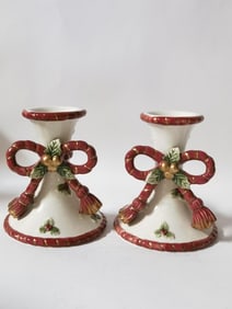 Pr. of 1994 Fitz & Floyd Porcelain Candlesticks