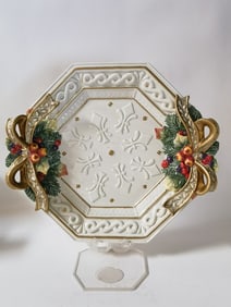 Vintage Fitz & Floyd Porcelain Christmas Plate