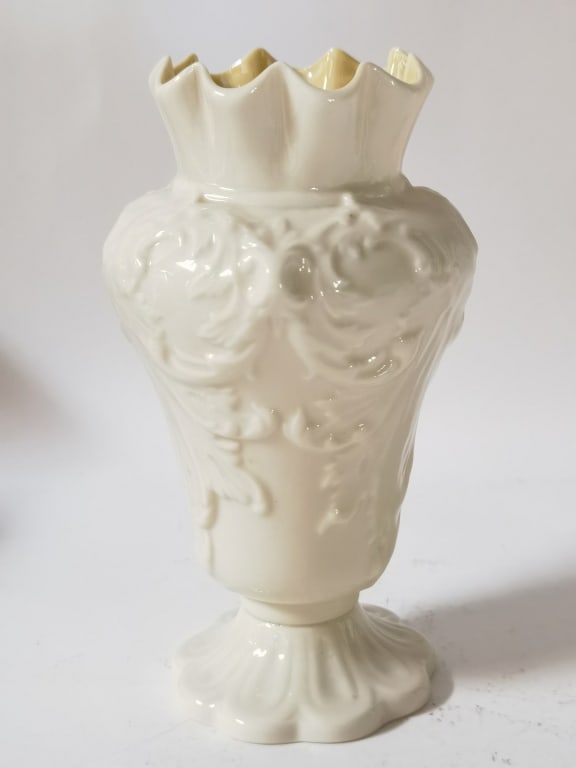 Vintage Belleek Porcelain Embossed Vase (1 of 4)