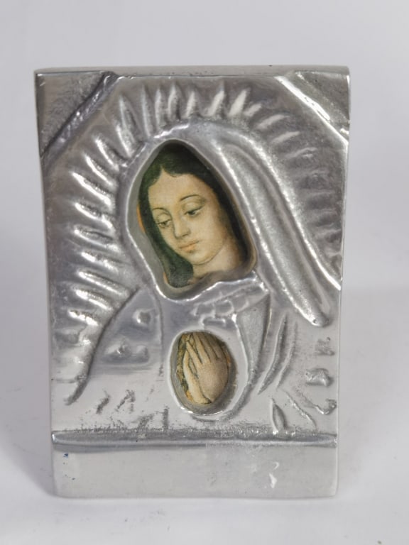 Vintage Replica Byzantine Virgin Mary Icon: Vintage Replica Byzantine Virgin Mary Icon, 3.25in by 2.5in