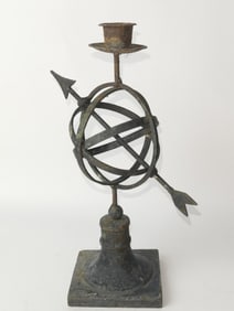 Vintage French Country Iron Garden Armillary Sundi