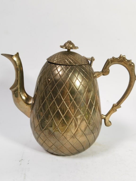 Vintage Mid Century Brass Pineapple Coffee Pot (1 of 3)