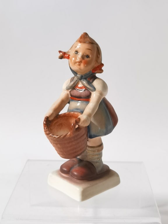 Goebel Hummel Porcelain "Little Helper" Figurine: Goebel Hummel Porcelain "Little Helper" Figurine, 4.5in