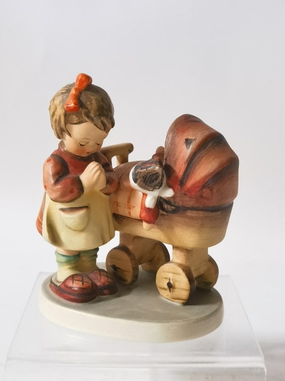 Goebel Hummel Porcelain "Doll Mother" Figurine: Goebel Hummel Porcelain "Doll Mother" Figurine, 4.25in