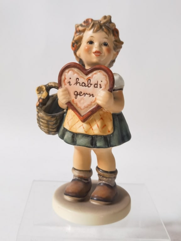 1927 Goebel Hummel Porcelain Sp.Ed. #1 "Valentine: 1927 Goebel Hummel Porcelain Sp.Ed. #1 "Valentine Gift", 5.75in