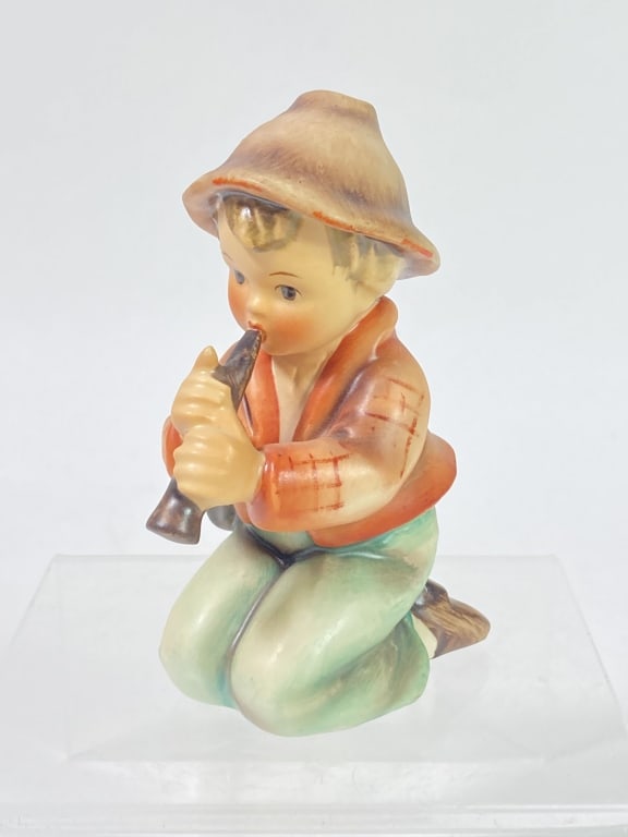 Vintage Goebel Hummel Porcelain "Little Tooter" Fi: Vintage Goebel Hummel Porcelain "Little Tooter" Figurine, 3.75in