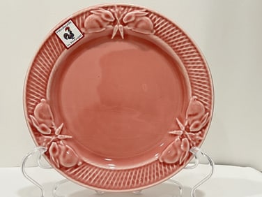 Bordallo Pinheiro Porcelain Pink Rabbit Plate
