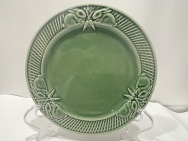 Bordallo Pinheiro Porcelain Green Rabbit Plate