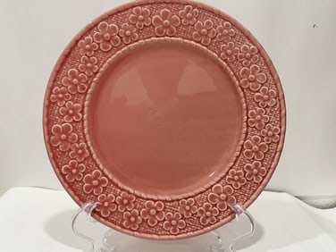 Bordallo Pinheiro Porcelain Pink Plum Flower Plate