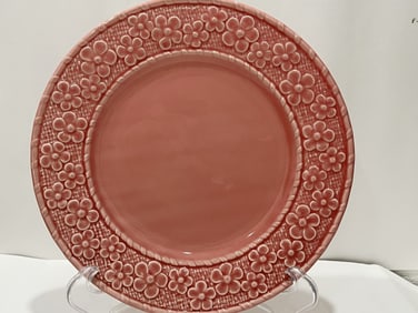Bordallo Pinheiro Porcelain Pink Plum Flower Plate