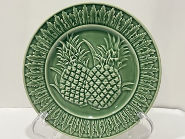Bordallo Pinheiro Porcelain Green Pineapple Plate