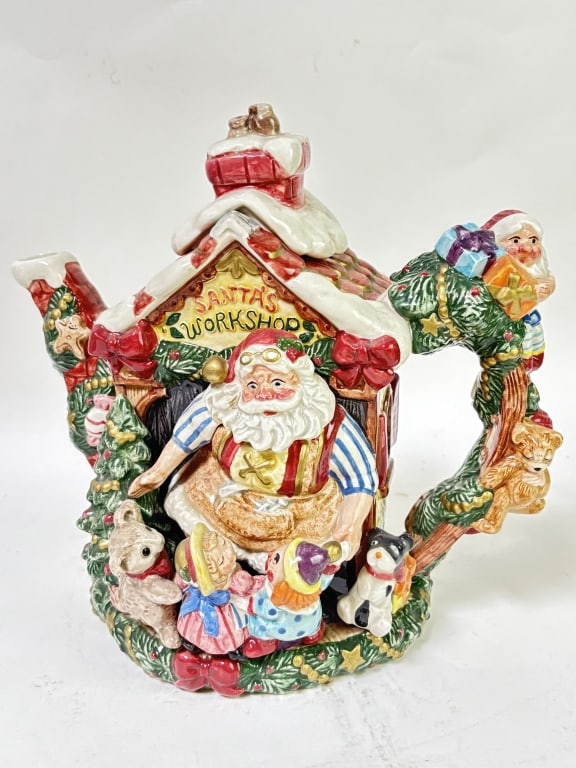 Vintage Fitz & Floyd Porcelain Santa's Workshop Te (1 of 8)