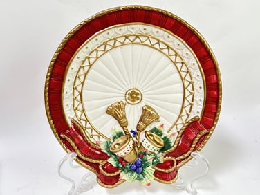 Vintage Fitz & Floyd Porcelain Christmas Bell Plat